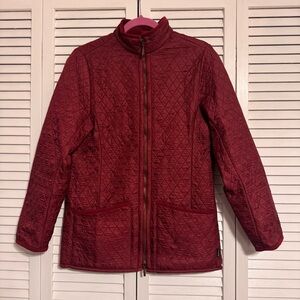 Barbour Burgundy Quilted Fleece Zip-In Jacket Liner – Size M